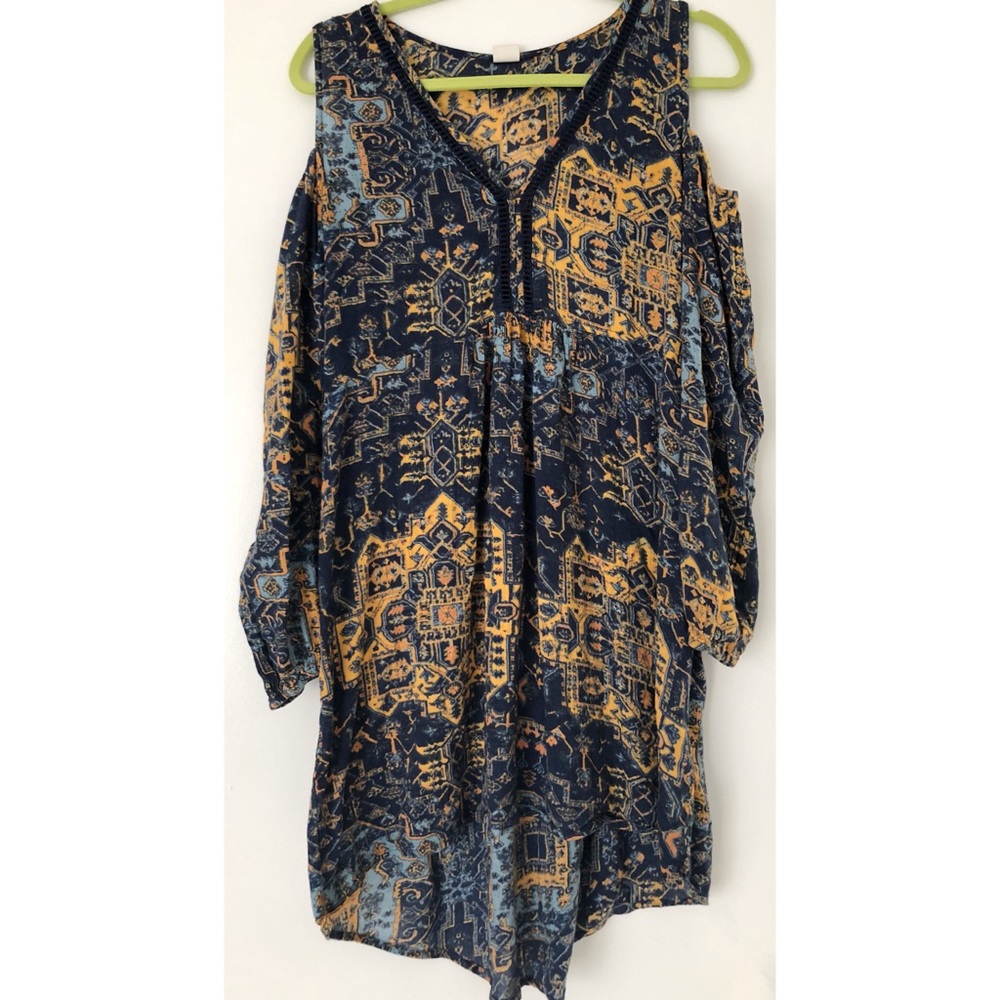 Wild Pearl Cold Shoulder Boho Dress